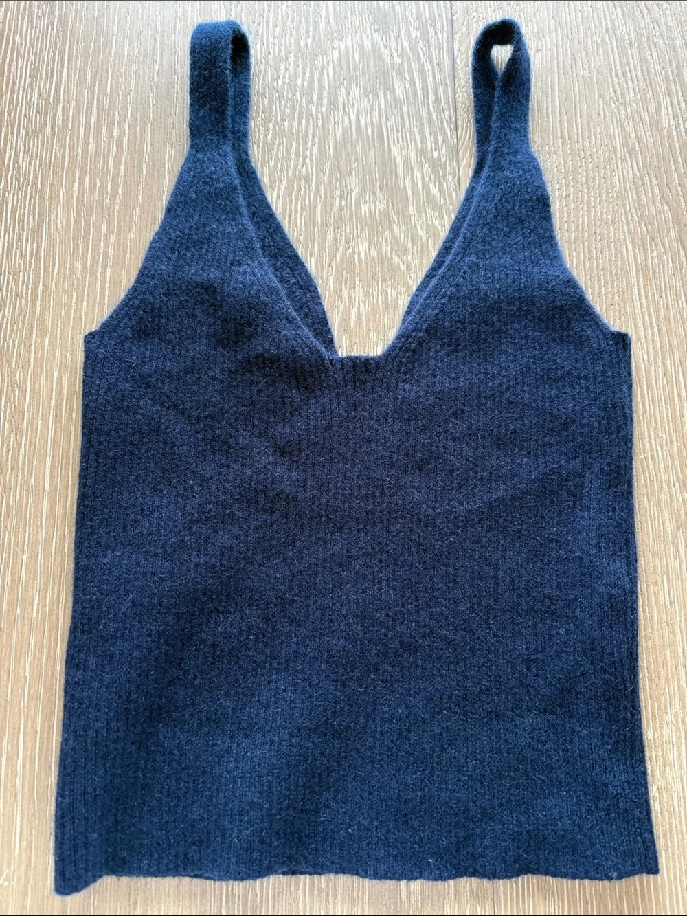 J Crew Cashmere Deep V Knit Tank Top - Navy